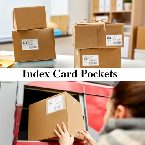 48 Pack Adhesive Index Card Holders, Clear 4 x 6 Label Pockets - size: 48 Pack 4 x 6 Inches