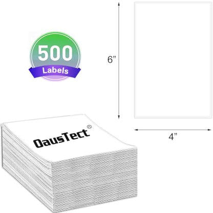 OausTect 4x6 Shipping Label 500 Fanfold Labels for Rollo, Zebra Direct Thermal Printer, with Perforations - size: 500 Labels