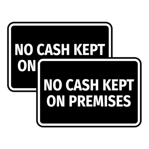 Signs ByLITA Classic Framed No Cash Kept on Premises Sign (Black) - Small (2 Pack) - color: Black, size: Small (4" x 6") 2 Pack