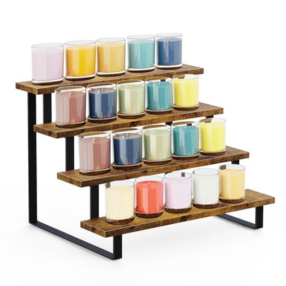 ELITEROO Wooden Display Riser Stand, Tiered Perfume Cologne Organizer Stand