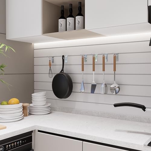 4" Slatwall Hooks Chrome Metal, 25pcs Silver Slat Wall Accessories - color: Chrome, size: 4 Inch