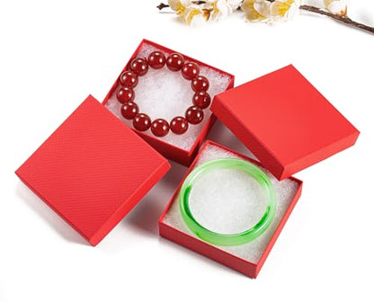 Magicool 20 Pack 3.5x3.5x1 Inch Red Cardboard Jewelry Boxes, Gift Boxes with Lids and Cotton, Perfect for DIY, Wedding, Engagement, Mother's Day, Birthday - color: Red, size: 3.5x3.5x1 Inch (Pack of 20)