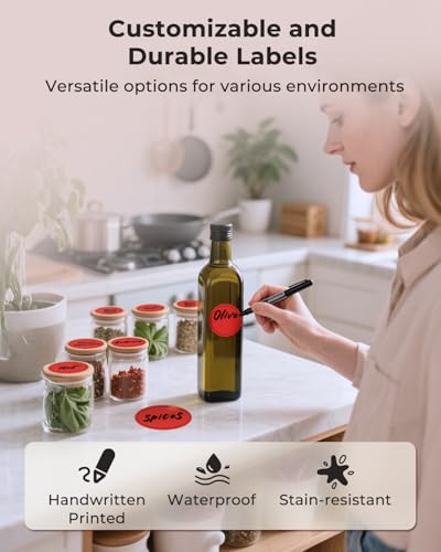 MUNBYN 2 Inch Red Round Thermal Labels for Business, 750 Sheets/1 Roll - color: Red, size: 2inch