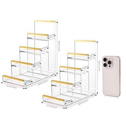 2 Pack Acrylic Wallet Display Stands, 4-Tier Purse Display Stands - size: 4 Tier (2 Pack)