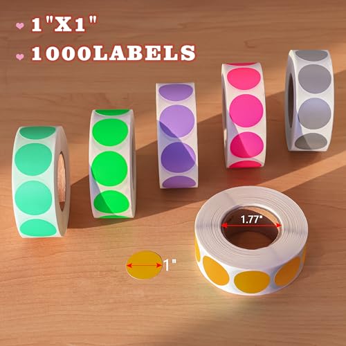 1" Gold Round Color Coding Circle Dot Label, 1000 Stickers in Dispenser Box - color: Gold, size: 1 Roll-1000PCS