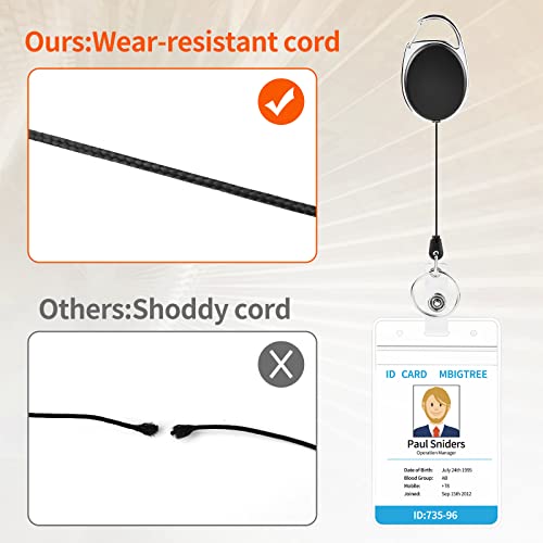 moeverEX 10 Pack ID Badge Holder, Badge Holder Retractable Clip - size: Black-10pcs with ID hold