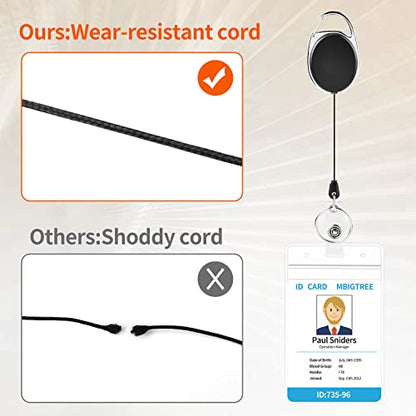 moeverEX 10 Pack ID Badge Holder, Badge Holder Retractable Clip - size: Black-10pcs with ID hold