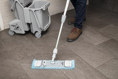 Unger Commercial SmartColor MicroMop 15.0, 16" Wet Microfiber Mop Pad, Reusable - Heavy-Duty Floor Cleaning, Blue - MM40B