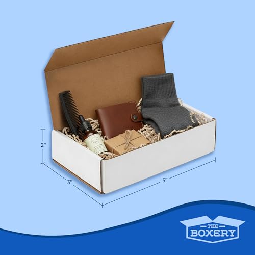 The Boxery Small White Shipping Boxes, 5x3x2-inch Corrugated Cardboard Mailer Box for Moving, Storage, Gifting, and Small Business, 50 Pack - size: 5"x3"x2"
