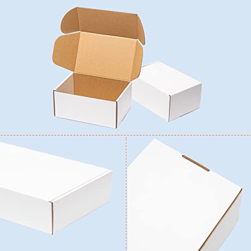 Wowxyz White Shipping Boxes 6x4x3" 25 Pack Corrugated Cardboard Box - size: 6x4x3"