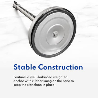 New Star Foodservice 54606 Stanchions, Set of 2, Silver Belt