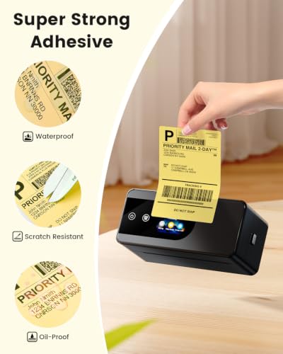 Phomemo 4x6 Yellow Thermal Label, Shipping Labels Pack of 250 4x6 Roll Labels, Compatible with Phomemo, Zebra, Rollo, Jadens and Other Thermal Printers - color: Yellow