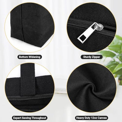 Segarty Canvas Tote Bag Bulk, 6 Pack 20x15.7 Canvas Bags for Women, Reusable Totes Aesthetic with Blank Natural Cotton Cloth for DIY, Grocery Shopping, Beach, Travel，Gift - size: 19.7"x15.7"x7.9", style: Black_6pcs