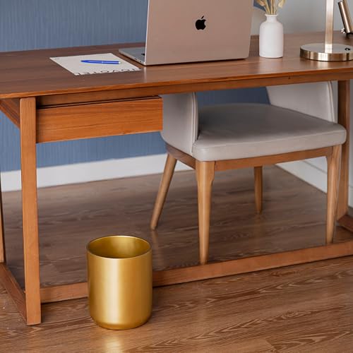YEW DESIGN Gold Round 2 Gallon Trash Can for Home and Bathroom - color: Gold