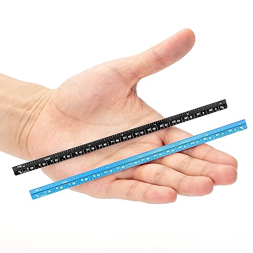 Mr. Pen- Small Architectural Scale Ruler, Aluminium, 6 Inch, 2 Pack - color: C. Black & Blue