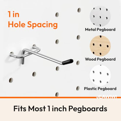JEAWIWI 30 Pcs, Metal Pegboard Hooks, 4 Inch, Fit 1/8 in Pegboard - size: 4in 30pcs