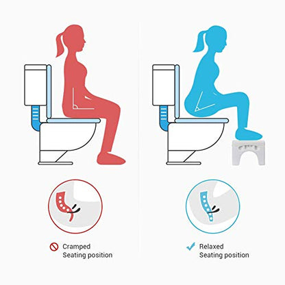 7 inch Folding Toilet Stool, Squatting Poop Stool, Bathroom Potty Step Stool, Toilet Assistance Steps, Step Stool, Fits All Toilets, Detachable ＆ Stackable, for Healthier Toilet Posture (Black) - color: Black