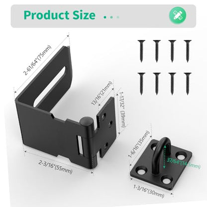 90 Degree Hasp Latch, File Cabinet Lock Kit, Black - 1pc - color: Black-1pc
