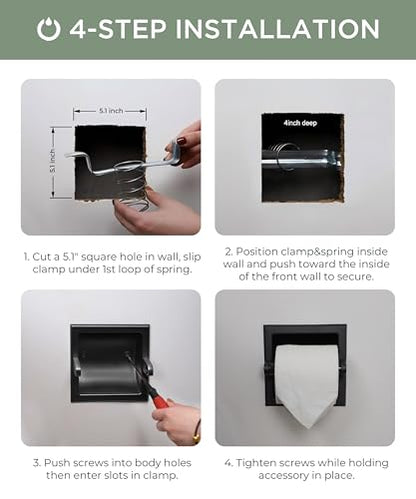 FORIOUS Recessed Toilet Paper Holder for Mega Rolls, Oil Rubbed Bronze - color: Oil Rubbed Bronze