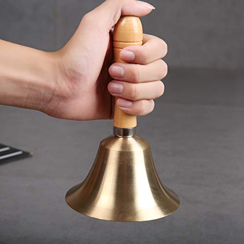 Super Loud Solid Brass Hand Call Bell - size: 4.3 inch