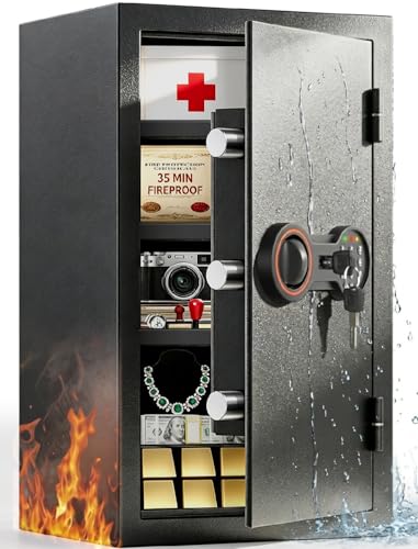 5.0Cub Large Fireproof Safe, 35Min Real Fire Protection, 23.7"Tall Safe Box - size: 5.0 Cub-35MINS