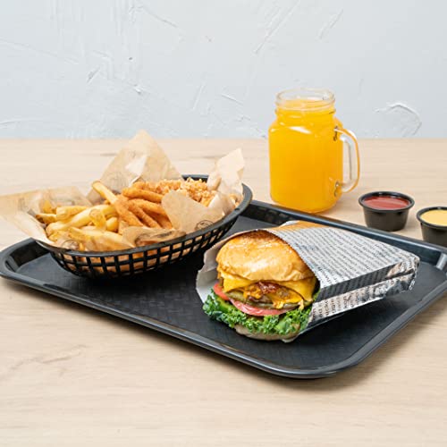 Restaurantware Paper Printed Burger Foil Bag, 5.9 x 1.2 x 6.5 In, 100 Pack - size: 6"