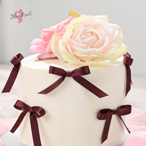 MAYREEL 3/8 inch Burgundy Double Faced Satin Ribbon 50 Yards - color: Burgundy, size: 3/8 Inch