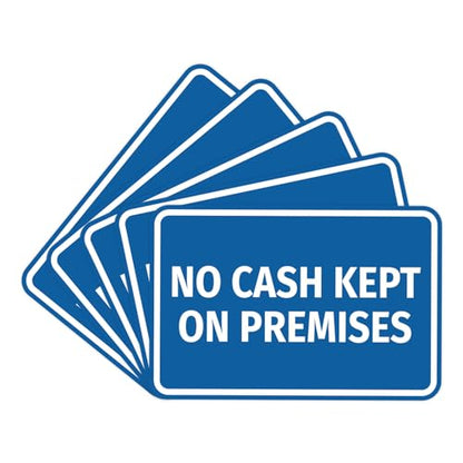 Signs ByLITA Classic Framed No Cash Kept on Premises Sign (Blue) - Small (5 Pack) - color: Blue, size: Small (4" x 6") 5 Pack