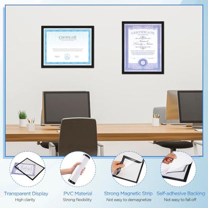 20 Pack Magnetic Sign Holder 8x10 inches with Magnetic Border - color: 20 Pack Black, size: 8 x 10