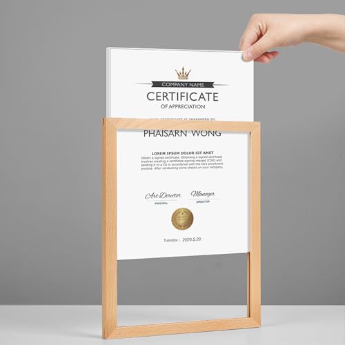 Wall Mount Acrylic Sign Holder (Sapele Wood A5 148×210mm/5.83×8.27inches) - color: Sapele Wood A5 148×210mm/5.83×8.27inches