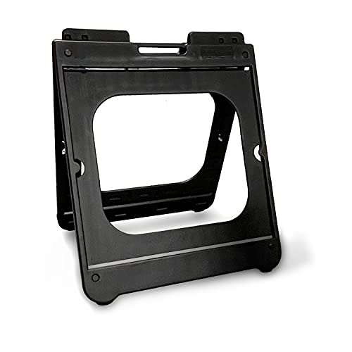 SmartSign Two-Sided JuniorBoss Sidewalk Sign Frame with Ballast Ports/A-Frame Sandwich Board for 24 x 24 inch Signs, Plastic, Black, Made in USA - style: 1-Pack - 24" x 24"