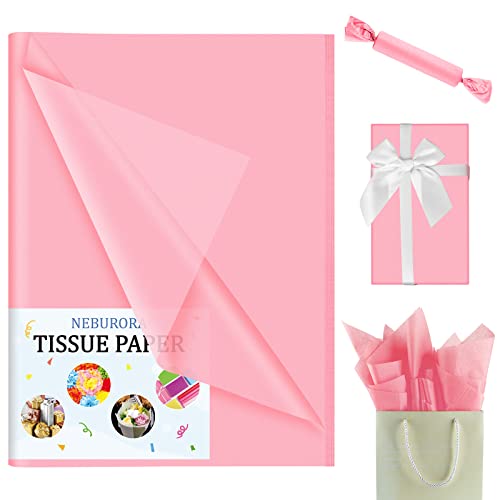 NEBURORA 60 Sheets Pink Tissue Paper Set Valentines Gift Wrap Paper(Pink) - color: Pink
