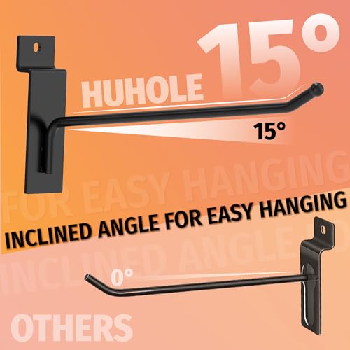 HUHOLE 32PC 6 Inch Slatwall Hooks Steel Hangers - style: Slatwall Hooks 6 Inch