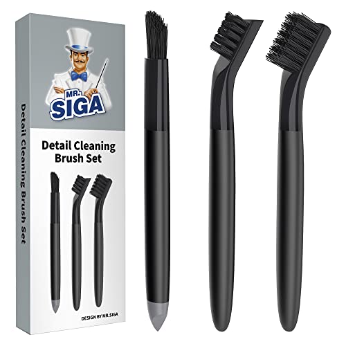 MR.SIGA Grout Cleaner Brush Set, Detail Cleaning Brush Set for Tiles, Sinks - size: 6.2 x 0.7 x 0.8 inch