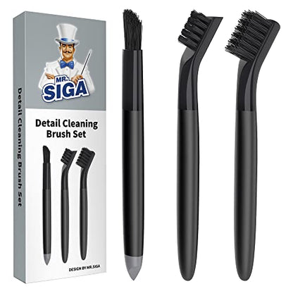 MR.SIGA Grout Cleaner Brush Set, Detail Cleaning Brush Set for Tiles, Sinks - size: 6.2 x 0.7 x 0.8 inch