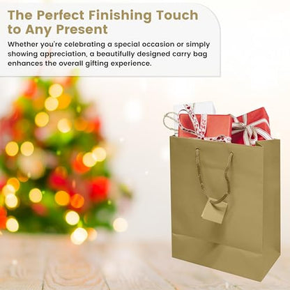 Novel Box Gold Gift Bags with Handles 10 Pack 8x4x10 Inches - color: Gold, size: Large
