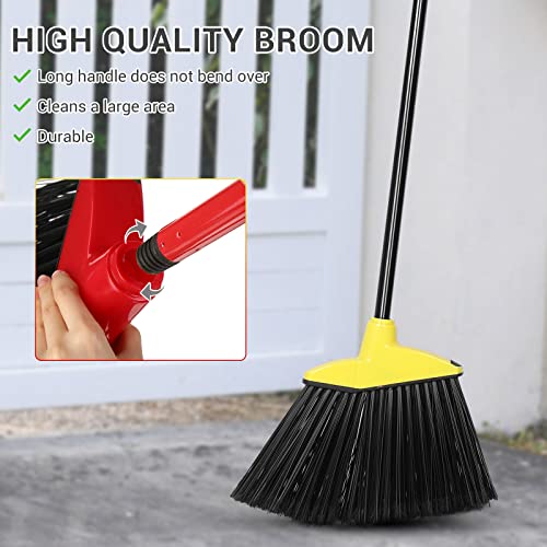 WILLBOND 20 Pcs Brooms Bulk for Indoor Outdoor 54 Inch, Red, Yellow - color: Red,yellow