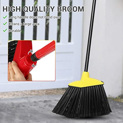 WILLBOND 20 Pcs Brooms Bulk for Indoor Outdoor 54 Inch, Red, Yellow - color: Red,yellow