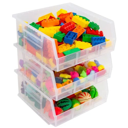 Akro-Mils 30235 AkroBins Plastic Storage Bins, 11"x11"x5", Clear, 6-Pack - color: Clear