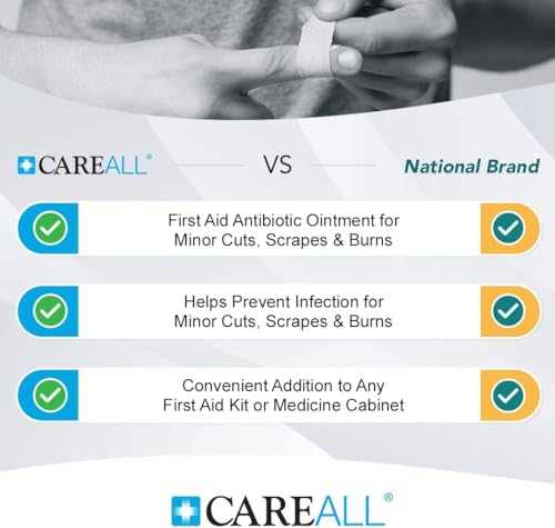 CareAll Triple Antibiotic Ointment (25 Pack), 0.9gr Foil Packet. First Aid Ointment that Prevents Infection in Minor Scrapes, Cuts, and Burns