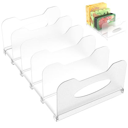 Freezer Organizer,12" Visible Fridge Organizer Rack with Removable Dividers - color: White