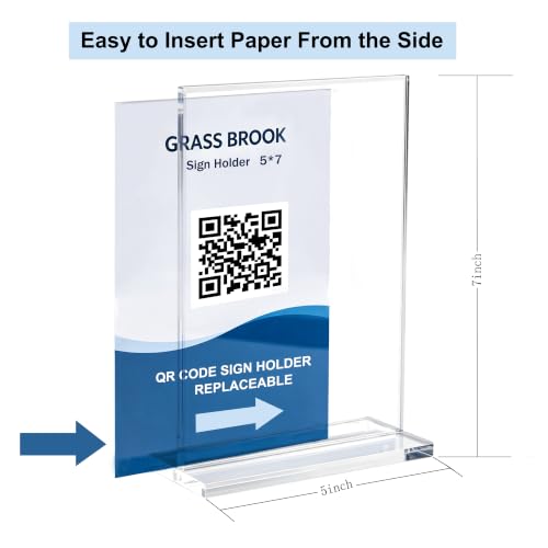 5x7 Acrylic Sign Holder for Table Top, Poster Holder, QR Code Stand Sign Holder(3pack) - size: 3 pack 5*7"