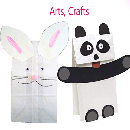4 lb White Paper Lunch Bags – Pack of 500 | Recyclable & Food-Safe Kraft Bags for Sandwiches, Snacks, Crafts, Parties, Retail, Pharmacy, Puppets & More - size: 4 lb