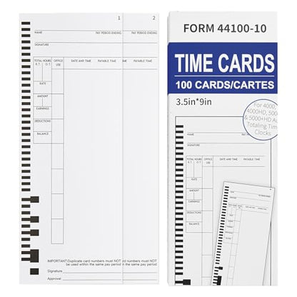 600 44100-10 Weekly Time Cards, Compatible with Pyramid 4000 & 5000 Series