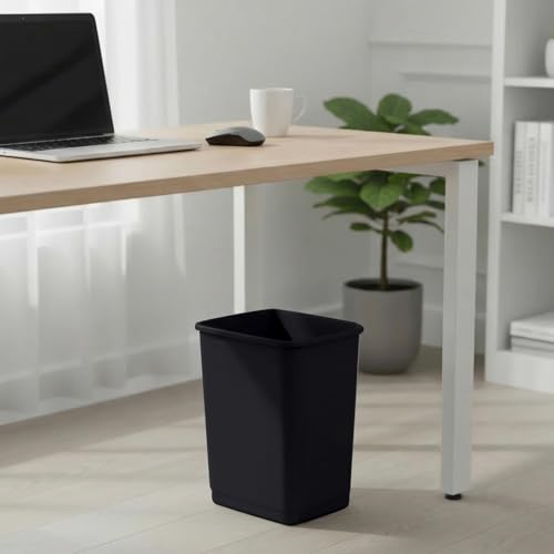 Superio 4.5 Gallon Plastic Trash Can, Waste Bin for Home, Kitchen, Office, Bedroom, Bathroom- 18 Qt (6, Black) - color: 6, Black, size: 4.5 Gallon