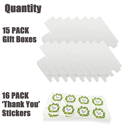 Frantis 15 Pack White Gift Boxes with Lids, 6x6x6 Inch Gift Boxes for Treats, Candles, Mugs, Weddings, Christmas, Bridesmaid Proposals & Small Business Packaging, Includes Thank You Stickers - color: White-6x6x6Inch