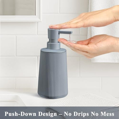 Gray 2 Pack Hand Soap Dispensers Set - color: Gray Set of 2