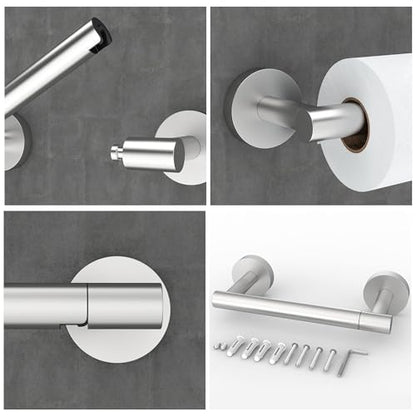 RARXTR Bathroom Toilet Paper Holder Wall Mount SUS304 Stainless Steel Double Post Pivoting Toilet Paper Roll Holder Wall Mounted for Bathroom RV Commercial Toilet Tissue Dispensers, Brushed Nickel - color: Brushed Nickel