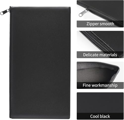 8 Pieces Money bags with zipper for cash, Money pouch,Cash Bag,Bank Bag,11x6.1 inch - color: 8 Pieces Black