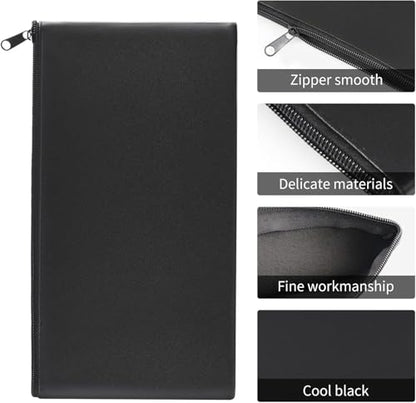 8 Pieces Money bags with zipper for cash, Money pouch,Cash Bag,Bank Bag,11x6.1 inch - color: 8 Pieces Black